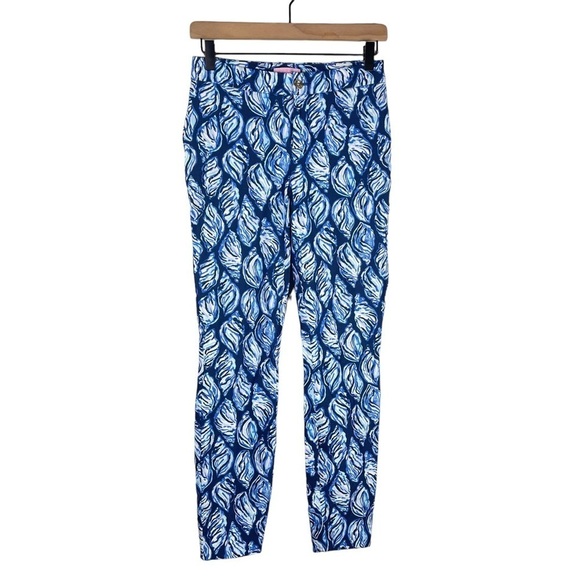 Lilly Pulitzer Pants - Lilly Pulitzer Skinny Pant Size 0 Keliani Stretch Conch Sea Shell Print Beach